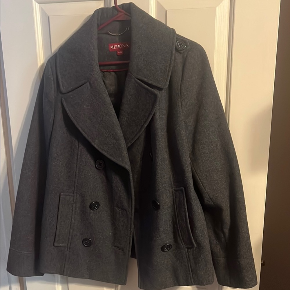 Merona Gray Peacoat Classic Style
